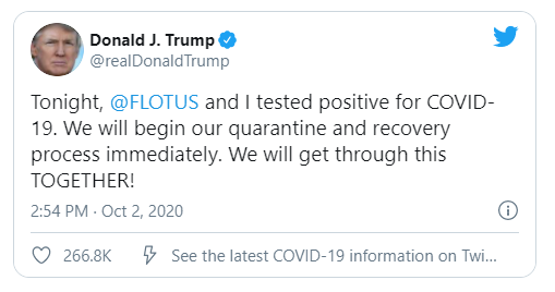 Trump and the First Lady test positive for COVID-19